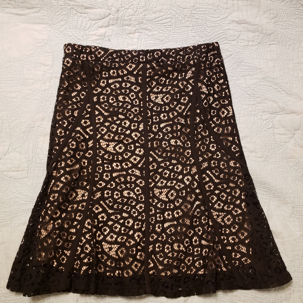 Black lace fitted to flare skirt, never worn.